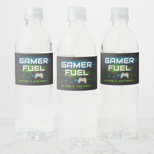 Video Game Boy Verjaardag Gamer Waterfles Etiket