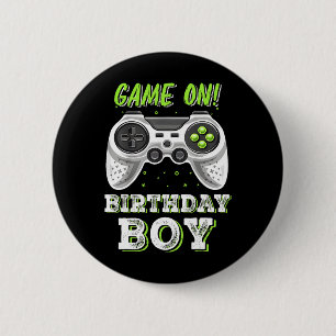 Video Game Boy Verjaardag Party Decoraties Tijd to Ronde Button 5,7 Cm