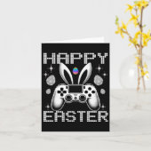 Video Game Bunny Eggs Costume Easter Day Boys Kind Kaart (Gele Bloem)