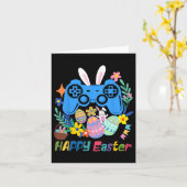 Video Game Bunny Eggs Costume Easter Day Boys Kind Kaart (Gele Bloem)