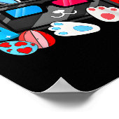 Video Game Bunny Eggs Costume Easter Day Boys Kind Poster (Hoek)