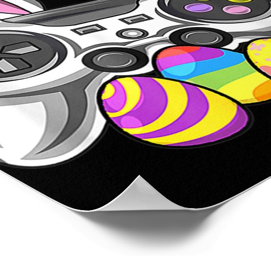 Video Game Bunny Eggs Costume Easter Day Boys Kind Poster (Hoek)