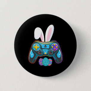 Video Game Bunny Eggs Costume Easter Day Boys Kind Ronde Button 5,7 Cm
