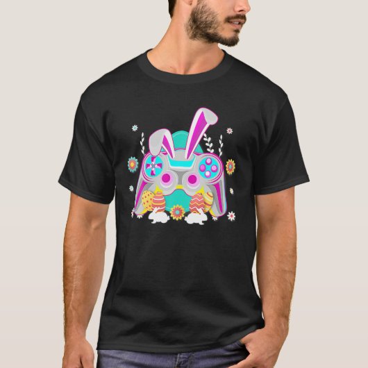 Video Game Bunny Eggs Easter Gamer Kinder jongens  T-shirt (Voorkant)