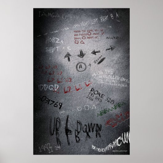 Video Game Cheats Poster - Gamer Gaming Cheat Code (Voorkant)