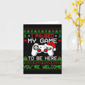 Video Game Christmas Ugly Sweater Funny Gamer Gami Kaart (Gele Bloem)