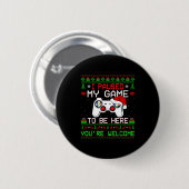 Video Game Christmas Ugly Sweater Funny Gamer Gami Ronde Button 5,7 Cm (Voorkant /achterkant)