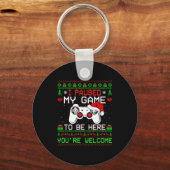 Video Game Christmas Ugly Sweater Funny Gamer Gami Sleutelhanger (Voorkant)