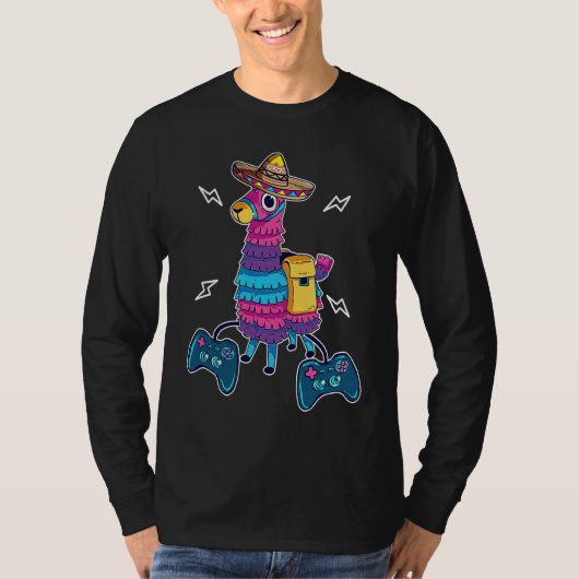 Video Game Cinco de Mayo Llama Pinata and Game Con T-shirt (Voorkant)