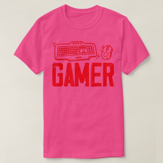 Video Game Computer PC Online Gaming Keyboard T-shirt (Design voorkant)