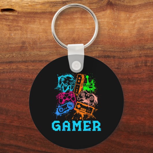 Video Game Console Controllers Clic Gamer Lover Co Sleutelhanger (Voorkant)