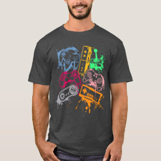 Video Game Console Controllers Retro 80s 90s Arcad T-shirt