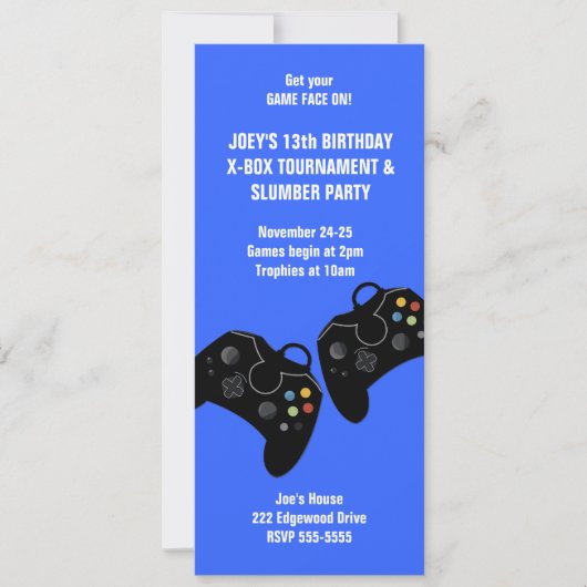 Video game Controller Birthday Uitnodiging 9 x 4 (Voorkant)