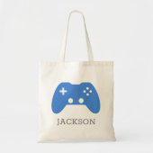 Video Game Controller Blauwe Gamer Gepersonaliseer Tote Bag (Voorkant)