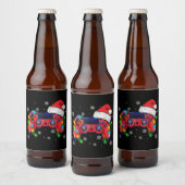 Video Game Controller Christmas Santa Hat Gamer Bo Bier Etiket (Flessen)