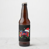 Video Game Controller Christmas Santa Hat Gamer Bo Bier Etiket (Voorkant)