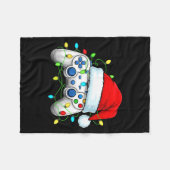 Video Game Controller Christmas Santa Hat Gamer Bo Fleece Deken (Voorkant (Horizontaal))