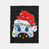 Video Game Controller Christmas Santa Hat Gamer Bo Fleece Deken (Voorkant)