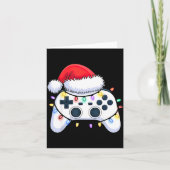 Video Game Controller Christmas Santa Hat Gamer Bo Kaart (Voorkant)