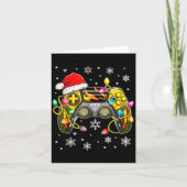 Video Game Controller Christmas Santa Hat Gamer Bo Kaart (Voorkant)