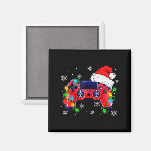 Video Game Controller Christmas Santa Hat Gamer Bo Magneet (Voorkant / Achterkant)