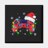 Video Game Controller Christmas Santa Hat Gamer Bo Magneet (Voorkant)