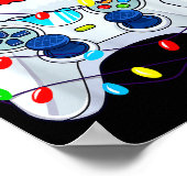 Video Game Controller Christmas Santa Hat Gamer Bo Poster (Hoek)