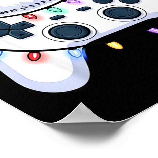 Video Game Controller Christmas Santa Hat Gamer Bo Poster (Hoek)