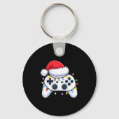 Video Game Controller Christmas Santa Hat Gamer Bo Sleutelhanger (Voorkant)