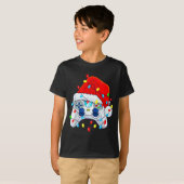 Video Game Controller Christmas Santa Hat Gamer Bo T-shirt (Voorkant volledig)