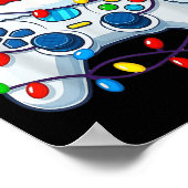 Video Game Controller Christmas Santa Hat Gamer Fu Poster (Hoek)
