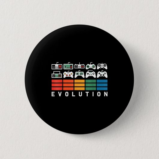 Video Game Controller Evolution 80s 90s Retro Gami Ronde Button 5,7 Cm (Voorkant)