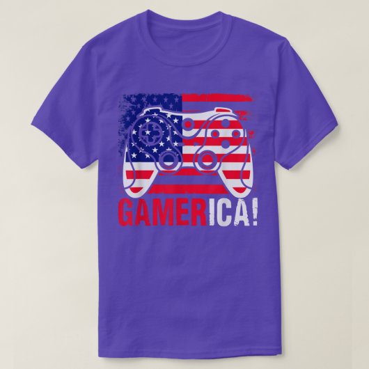 Video Game Controller Funny Gameric American Flag  T-shirt (Design voorkant)