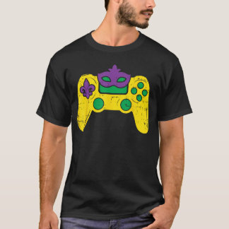 Video Game Controller Gamer ESports Mardi Gras Boy T-shirt