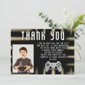 Video Game Controller Gaming Foto Verjaardag Bedankkaart (Staand voorkant)