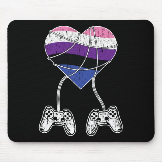 Video-game Controller Geslachtsvloeiende Pride Gam Muismat (Voorkant)