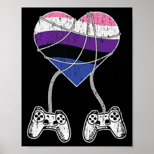 Video-game Controller Geslachtsvloeiende Pride Gam Poster