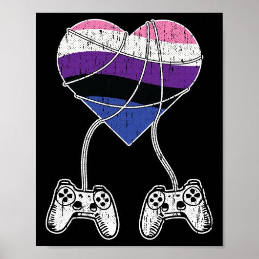 Video-game Controller Geslachtsvloeiende Pride Gam Poster (Voorkant)