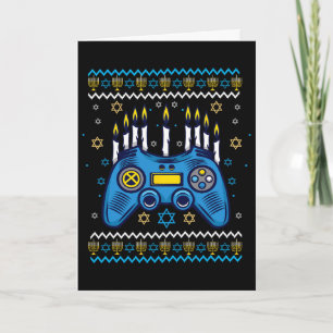 Video Game Controller Hanukkah Menorah Kaarsen Joo Kaart