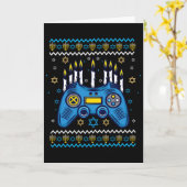 Video Game Controller Hanukkah Menorah Kaarsen Joo Kaart (Gele Bloem)