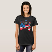 Video Game Controller Happy 4th Of July US America T-shirt (Voorkant volledig)