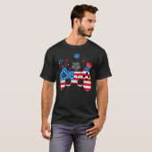 Video Game Controller Happy 4th Of July US America T-shirt (Voorkant volledig)