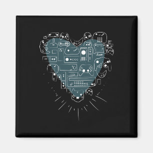 Video Game Controller Hart T Shirt voor gamers en Magneet