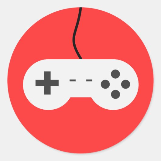 Video Game Controller Icon Adesivo Ronde Sticker (Voorkant)