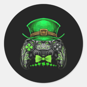 Video Game Controller Irish Gamer Boys St Patrick Ronde Sticker