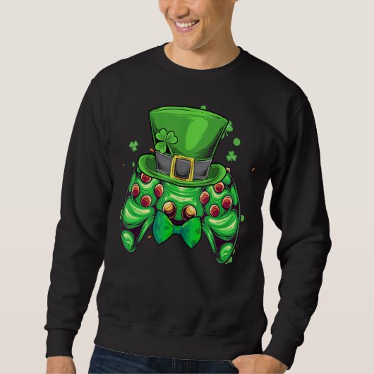 Video Game Controller Irish Gamer Boys St Patrick Trui (Voorkant)