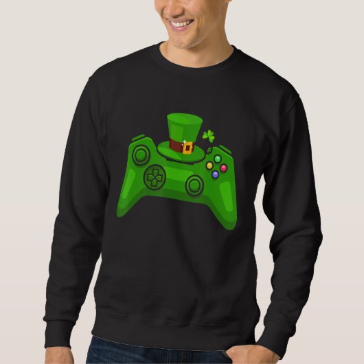 Video Game Controller Irish Gamer Boys St Patrick Trui (Voorkant)