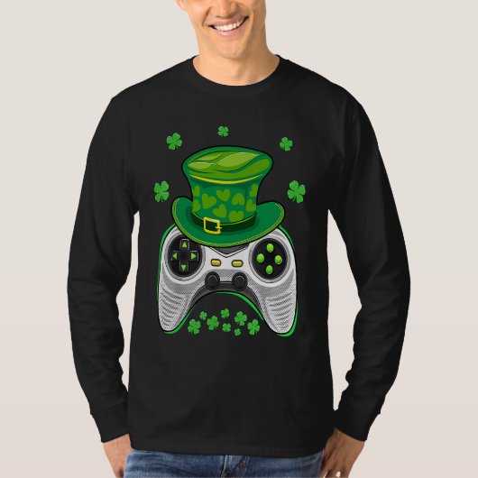 Video Game Controller Irish Gamer Boys St Patricks T-shirt (Voorkant)