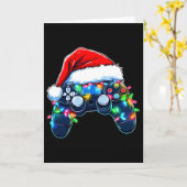 Video Game Controller Kerst Santa Hoed Gamer Bo Kaart (Gele Bloem)
