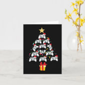 Video Game Controller kerstboom Mannen van Kerstmi Kaart (Gele Bloem)